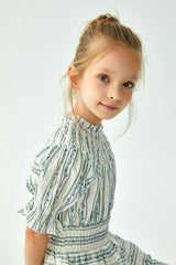 CERA UNA VOLTA EVELINA STRIPED SMOCKING DRESS