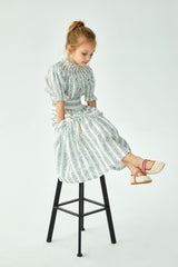 CERA UNA VOLTA EVELINA STRIPED SMOCKING DRESS