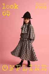 LITTLE CREATIVE FACTORY 2PC CHECK BOW BLOUSE WITH CHECK SKIRT