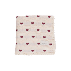 BEBE ORGANIC LOVE HEART MOTIF BLANKET