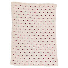 BEBE ORGANIC LOVE HEART MOTIF BLANKET