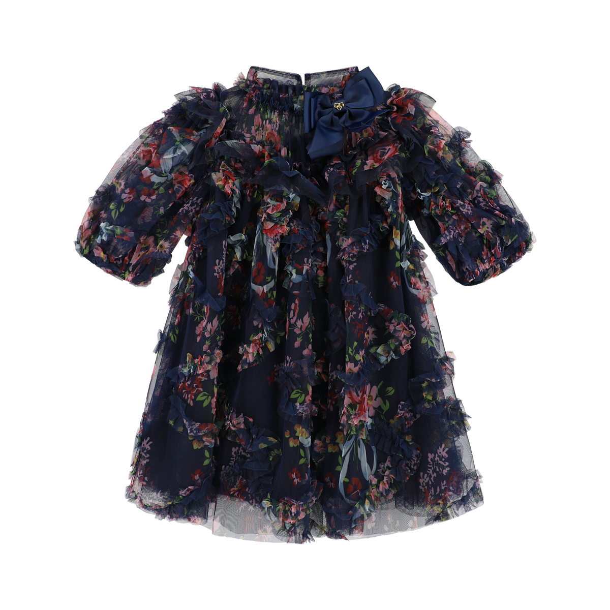 ANGELS FACE LUELLA FLORAL AND RUFFLE DETAIL TULLE DRESS