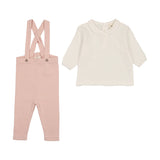 MEMA KNITS 2PC GAUZE SHIRT WITH OVERALL SET