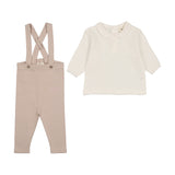 MEMA KNITS 2PC GAUZE SHIRT WITH OVERALL SET