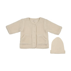 MEMA KNITS 2PC SHERPA JACKET+BEANIE