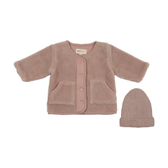 MEMA KNITS 2PC SHERPA JACKET+BEANIE
