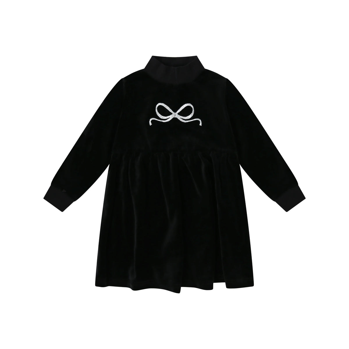 BOPOP VELVET EMBROIDERED BOW LONG ROBE