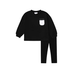 BOPOP 2PC REFLECTOR POCKET SWEATSHIRT AND LEGING SET