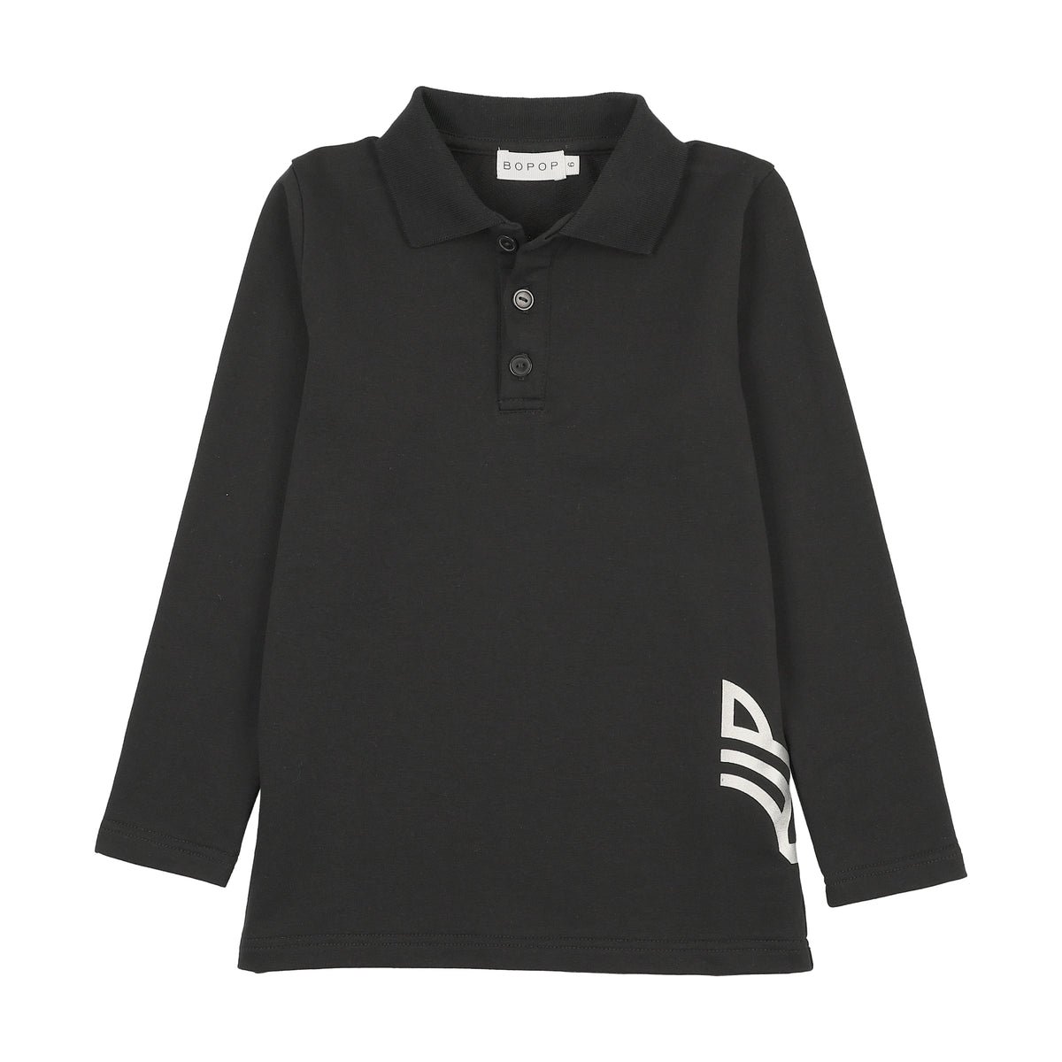 BOPOP POLO WITH EMBLEM LONG SLEEVE