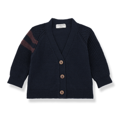 1+IN THE FAMILY 2PC STRIPE ON ARM CARDIGAN WITH PANTS SET