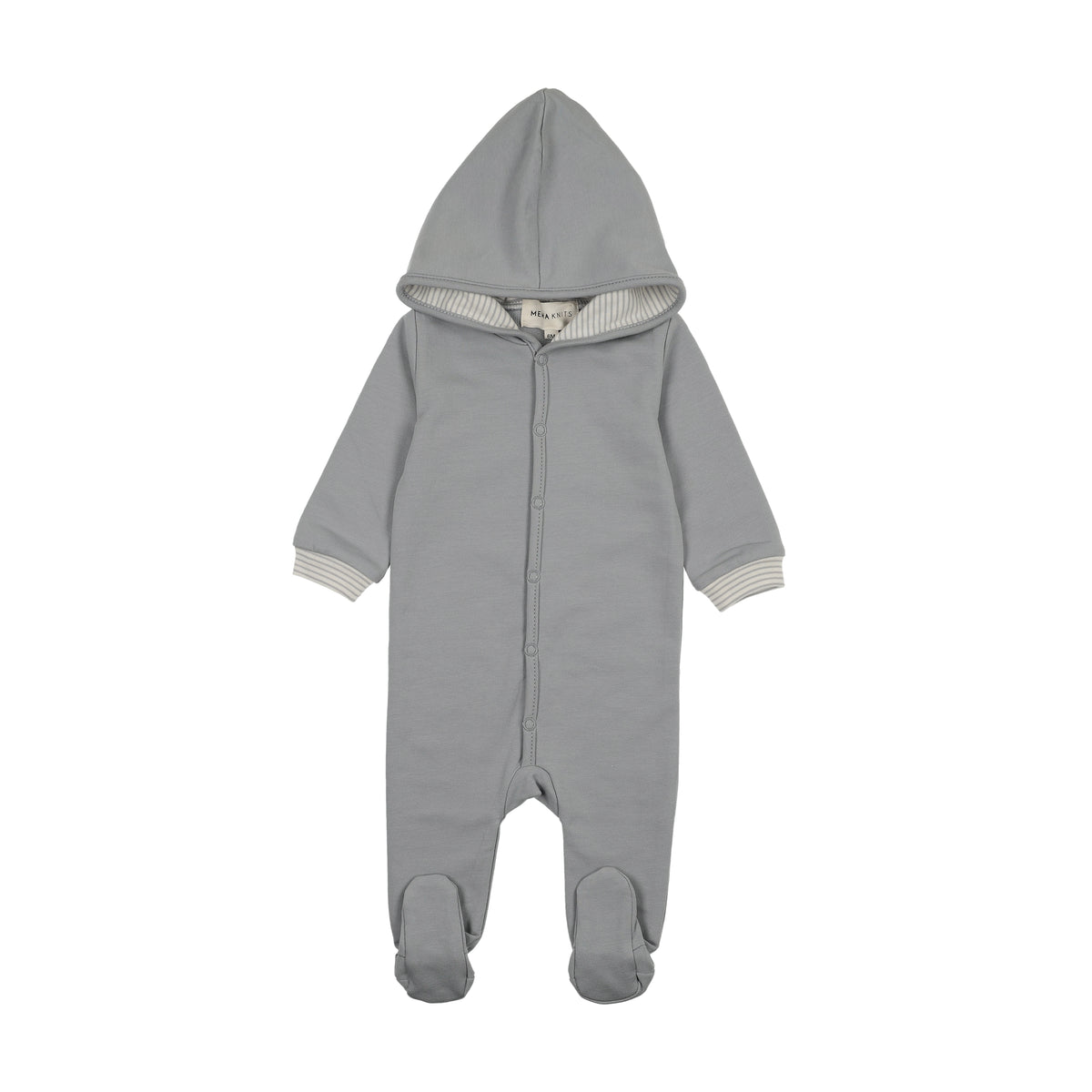 MEMA KNITS HOODED SNAP FRONT FOOTIE