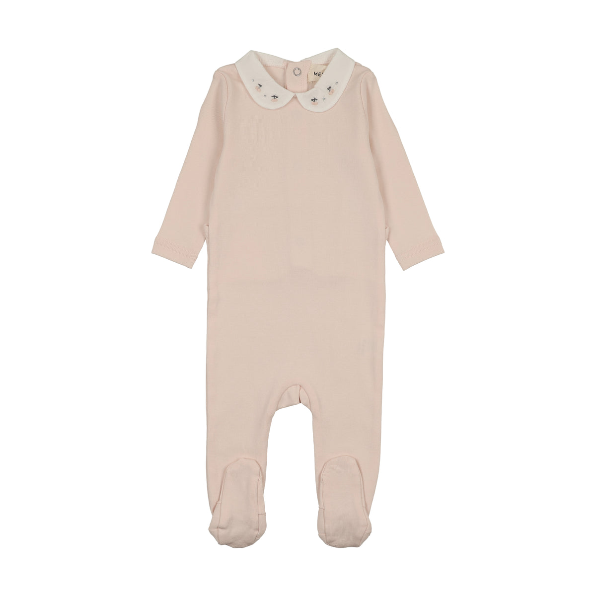 MEMA KNITS EMBROIDERED COLLAR BASE FOOTIE