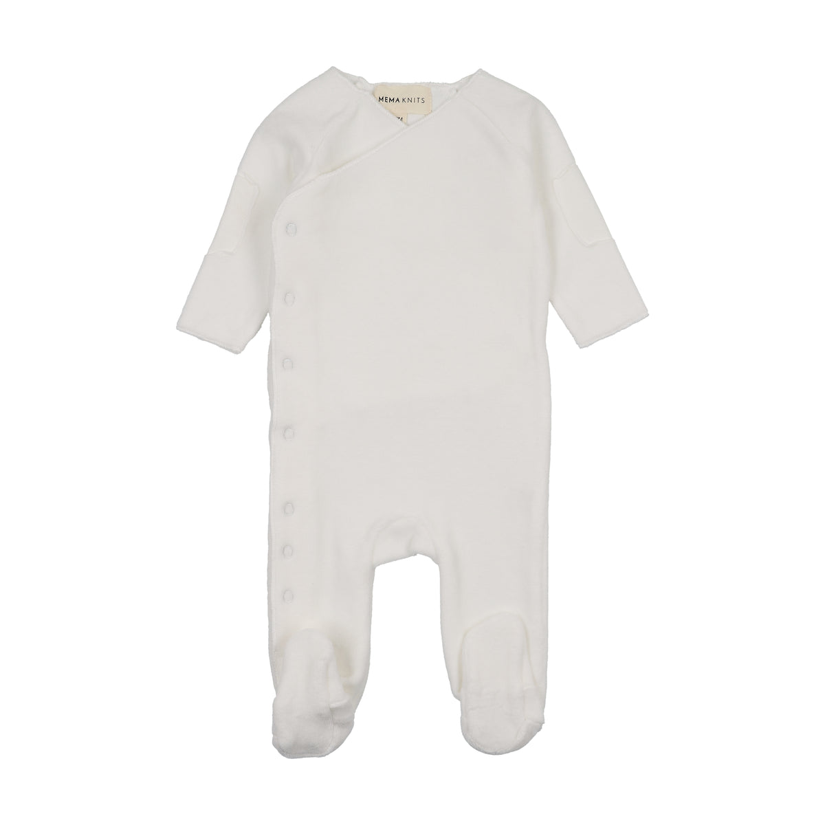 MEMA KNITS 2PC VELOUR SIDE SNAP FOOTIE WITH BEANIE