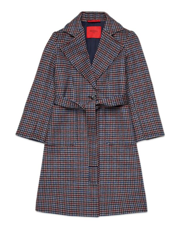 MAX & CO PLAID WOOL TRENCH COAT