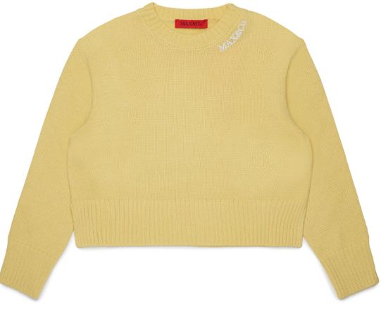 MAX & CO KNIT SWEATER WITH LOGO AROUND NECK