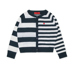 MAX & CO KNIT STRIPE "<3 LOGO CARDIGAN