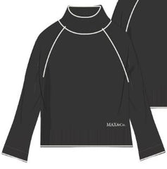 MAX & CO RIBBED TURTLENECK WITH LOGO AND CONTRATS STITCHING