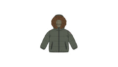 COLMAR FUR HOODIED QUILTED PADDED JACKET