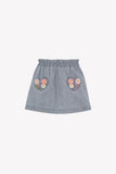 BONTON FLOWER APPLIQUE POCKET SKIRT