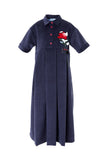 MIMISOL  FLOWER APPLIQUE CORDUROY MAXI DRESS