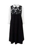 MIMISOL MACRAME' BODICE CREPE DRESS