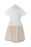 MIMISOL PIQUE WAIST DETAIL PLEATED DRESS