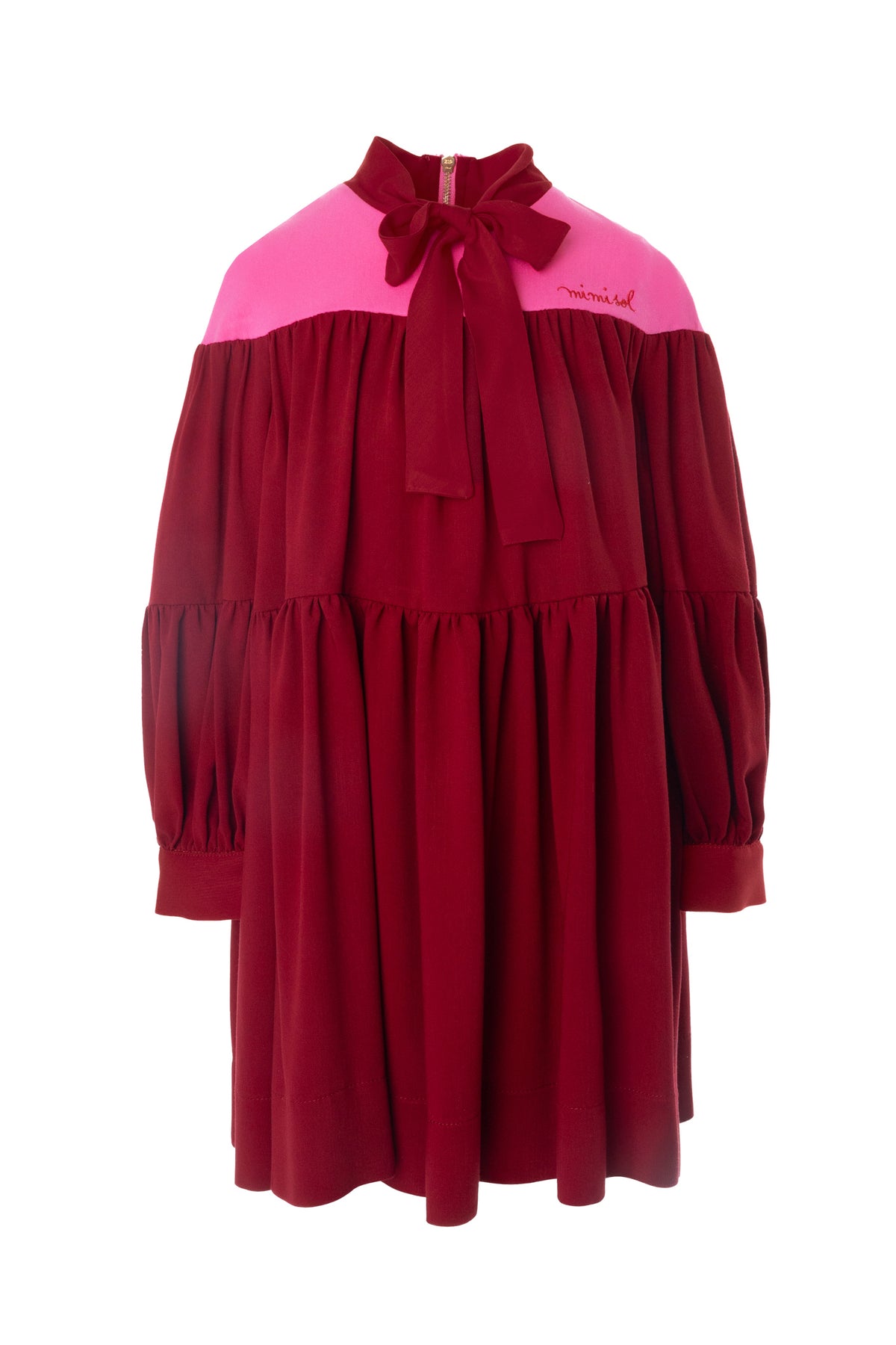 MIMISOL COLOR-BLOCK TIE FRONT DRESS