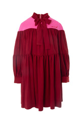 MIMISOL COLOR-BLOCK TIE FRONT DRESS