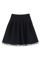 MIMISOL EMBROIDERED LOGO PINTUCK PLEAT SKIRT