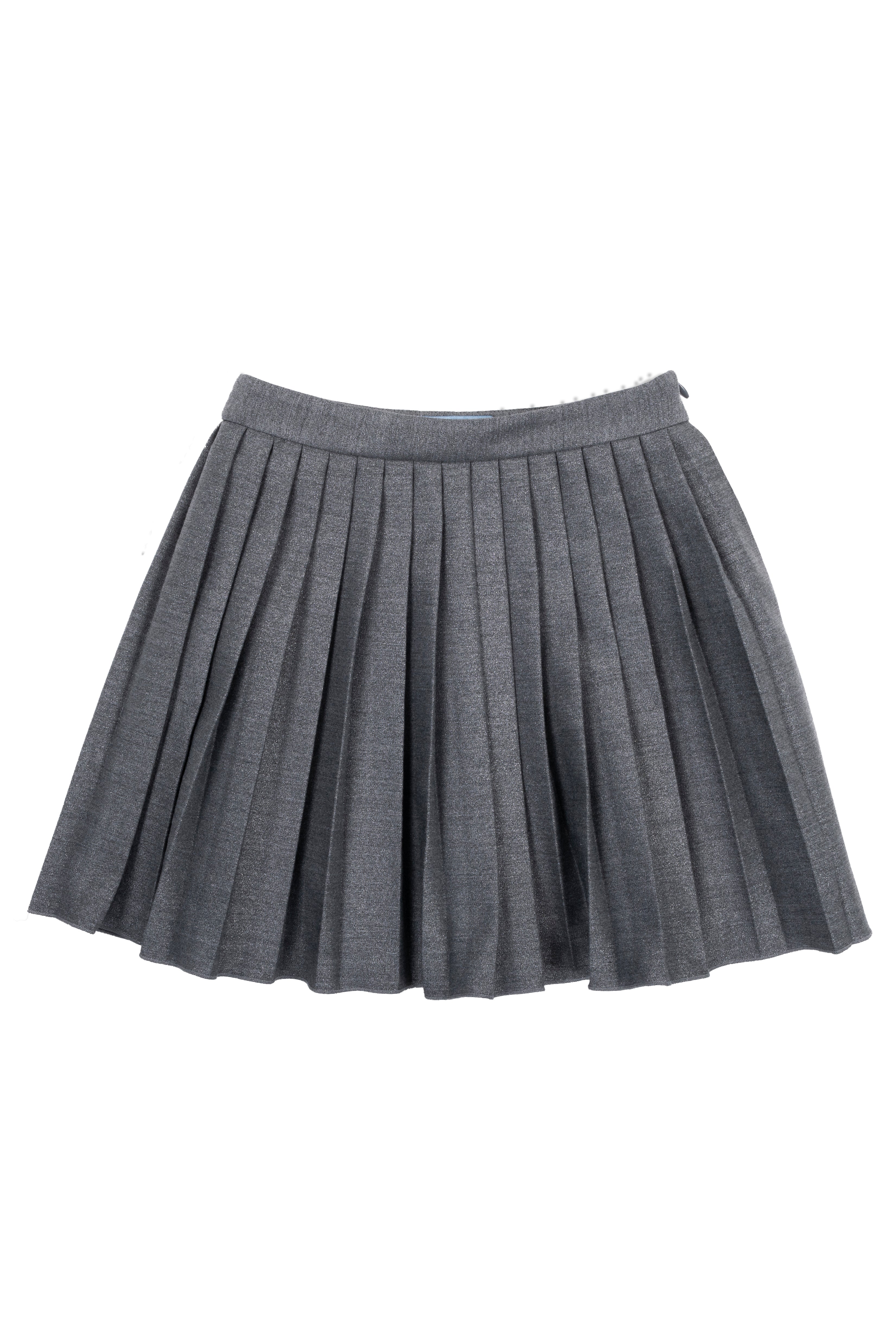 MIMISOL 2PC RUFFLE COLLAR PLEATED SHIRT WITH PLEATED SKIRT