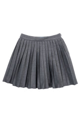 MIMISOL 2PC RUFFLE COLLAR PLEATED SHIRT WITH PLEATED SKIRT
