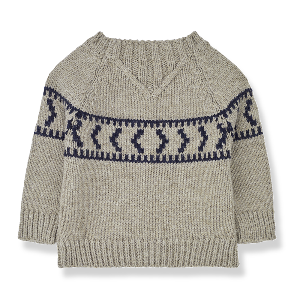 1+IN THE FAMILY MIEKE KNIT ARROW PRINT SWEATER