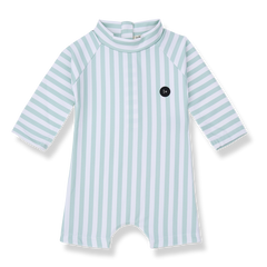 1+ IN THE FAMILY 2PC MIGJORN STRIPE SWIMSUIT WITH SWIM CAP