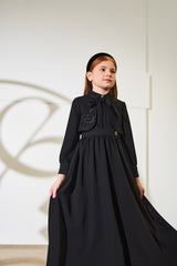 ELIE SAAB EMBROIDERED CREPE BOLERO TOP WITH TIE MAXI  DRESS