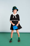 MIMISOL EMBROIDERED LOGO WITH COLLAR AND FRONT TIE DRESS