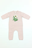 BONTON KNIT EMBROIDERED FLOWER FOOTIE