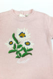 BONTON KNIT EMBROIDERED FLOWER FOOTIE