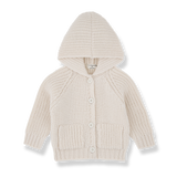 1+IN THE FAMILY 2PC KNIT BEANIE WITH HOODED KNIT SWEATER JACKET