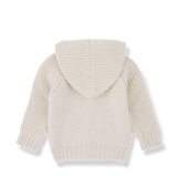 1+IN THE FAMILY 2PC KNIT BEANIE WITH HOODED KNIT SWEATER JACKET
