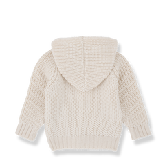 1+IN THE FAMILY 2PC KNIT BEANIE WITH HOODED KNIT SWEATER JACKET