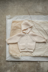 1+IN THE FAMILY 2PC KNIT BEANIE WITH HOODED KNIT SWEATER JACKET