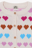 BONTON KNIT HEART BUTTON DOWN CARDIGAN