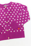 BONTON KNIT HEART BUTTON DOWN CARDIGAN