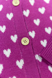 BONTON KNIT HEART BUTTON DOWN CARDIGAN