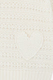 BONTON KNIT COLLARED WITH HEARTS CARDIGAN