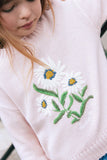 BONTON KNIT EMBROIDERED FLOWER SWEATER