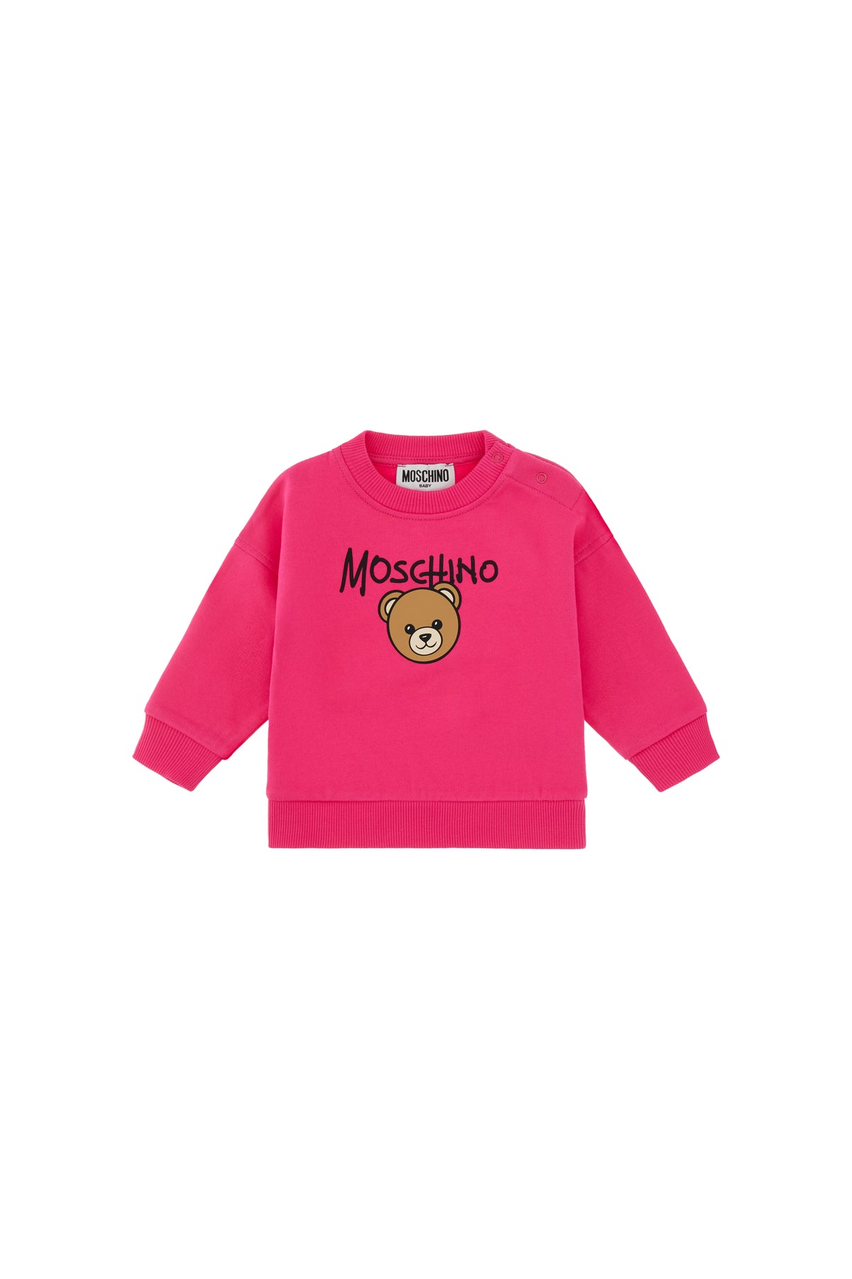 MOSCHINO LOGO BEAR FACE PTACH SWEATSHIRT