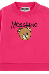 MOSCHINO LOGO BEAR FACE PTACH SWEATSHIRT