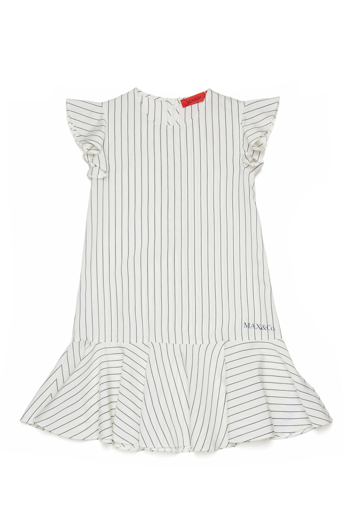 MAX & CO FLUTTER SLEEVE STRIPED DRESS