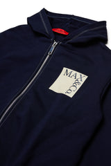MAX & CO ZIP UP HOODIE WITH SQUARE LOGO ON CHEST